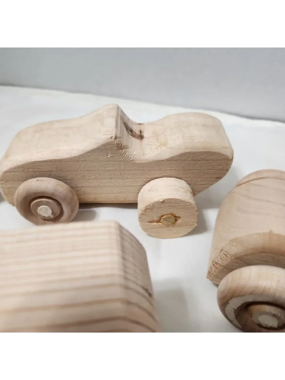 Handcrafted Wooden Toy Cars Set Of 4 – Natural Finish Durable Wooden Wheels